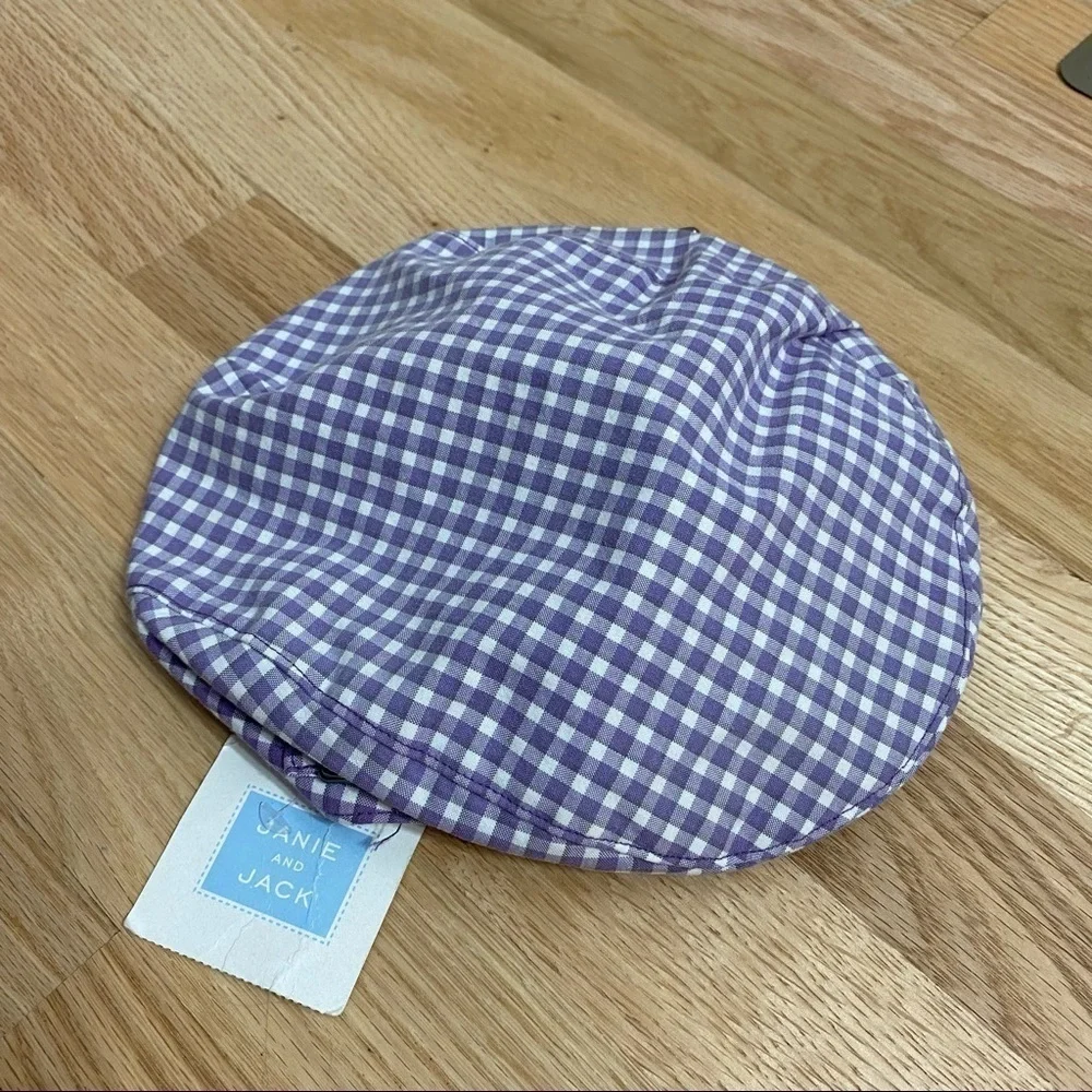 Janie & Jack Newsboy Cap NWT Purple Plaid Check